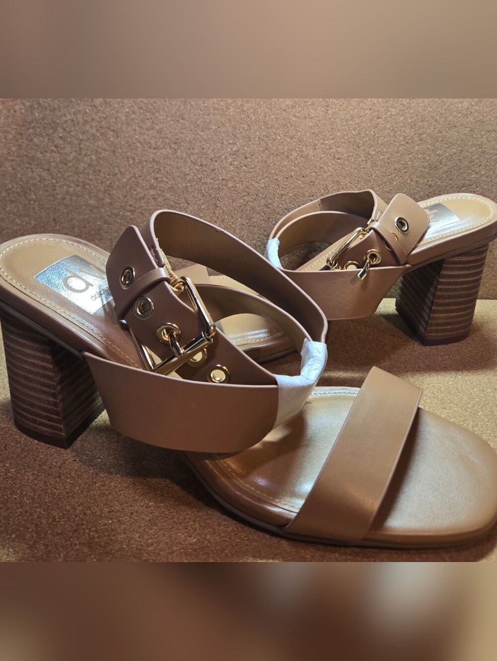 Dolce Vita Womens Block Heel Ankle Strap Sandal Size 7.5 Color Brown NWOT